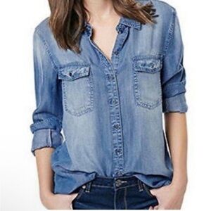 BUFFALO - Blue Faded Front Button Denim Shirt